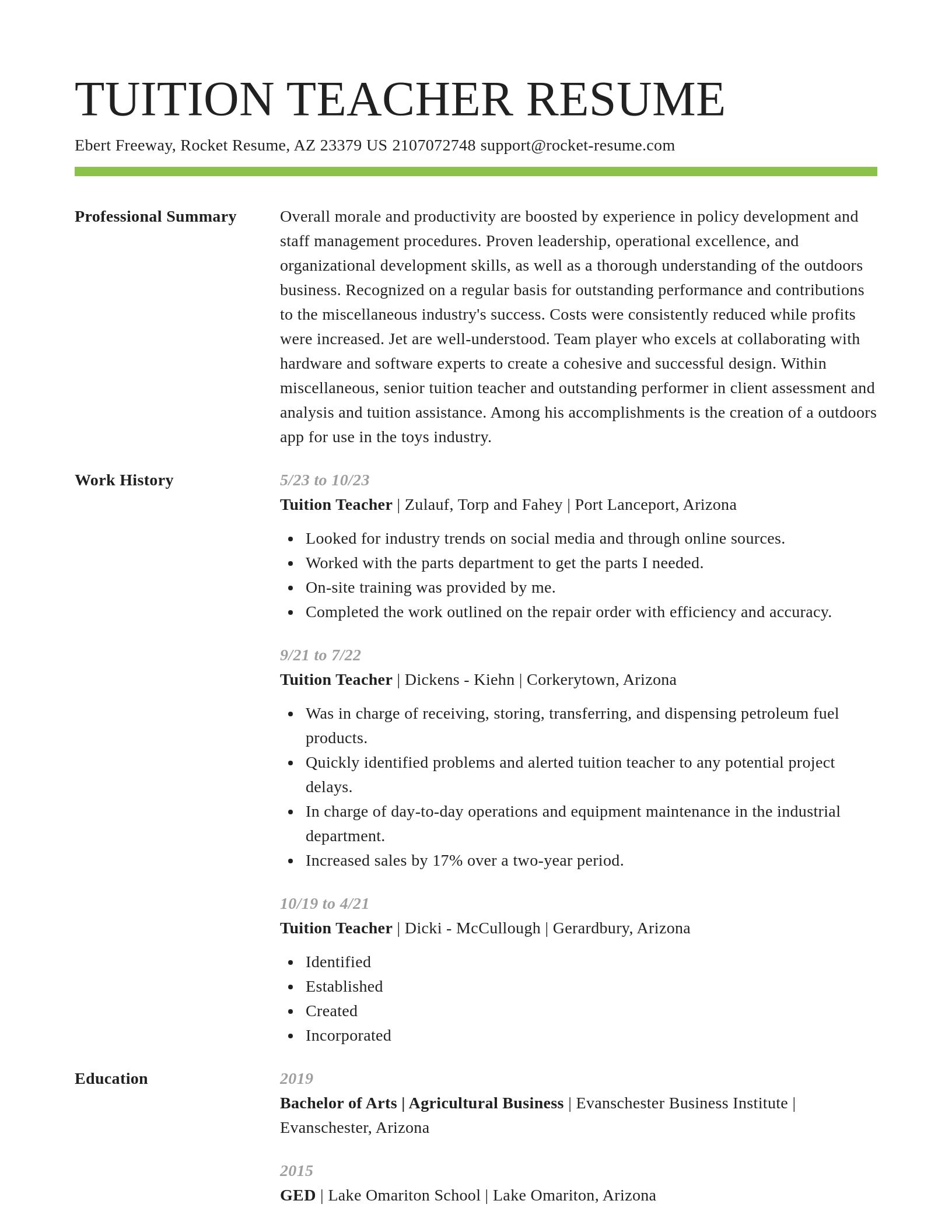 Smart resume template