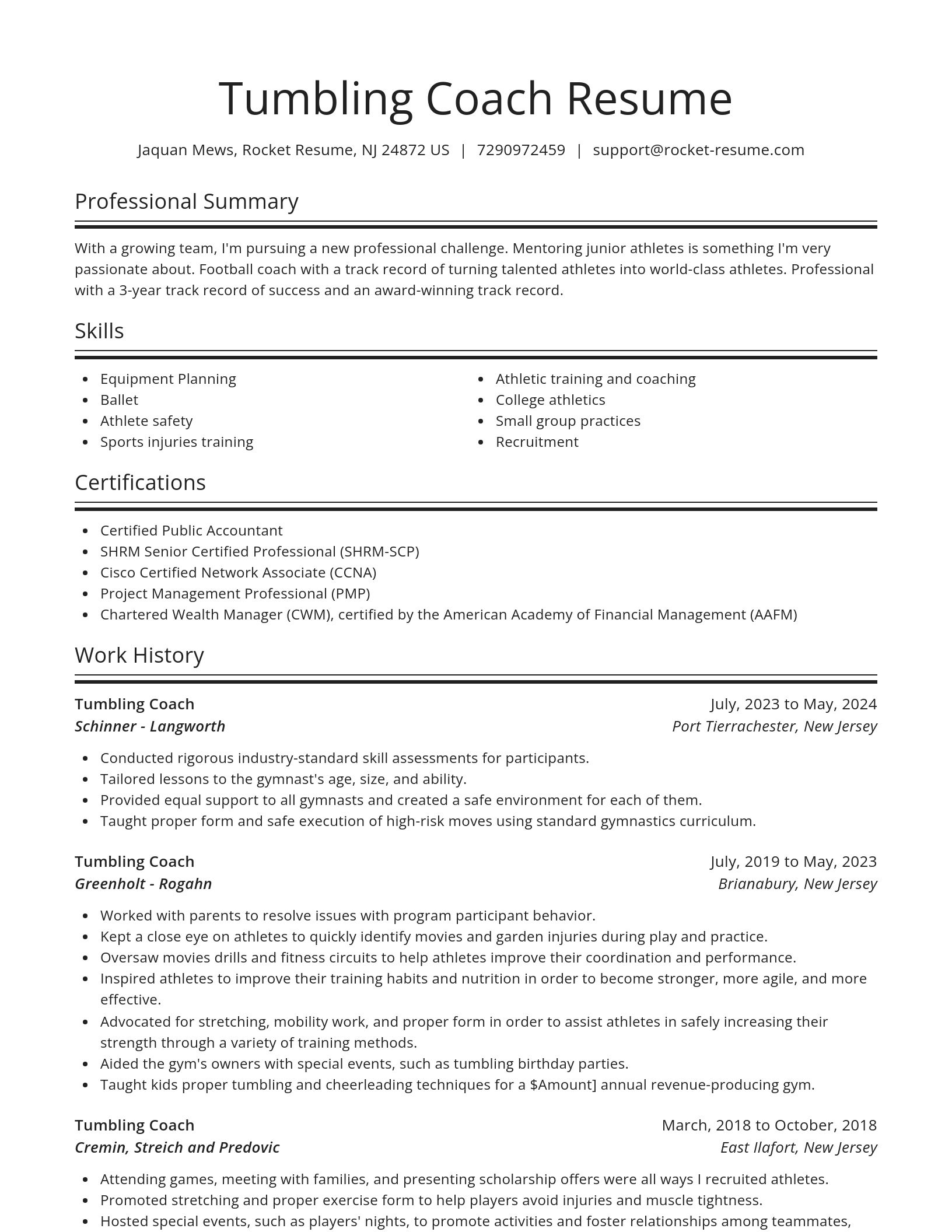 Spotlight resume template