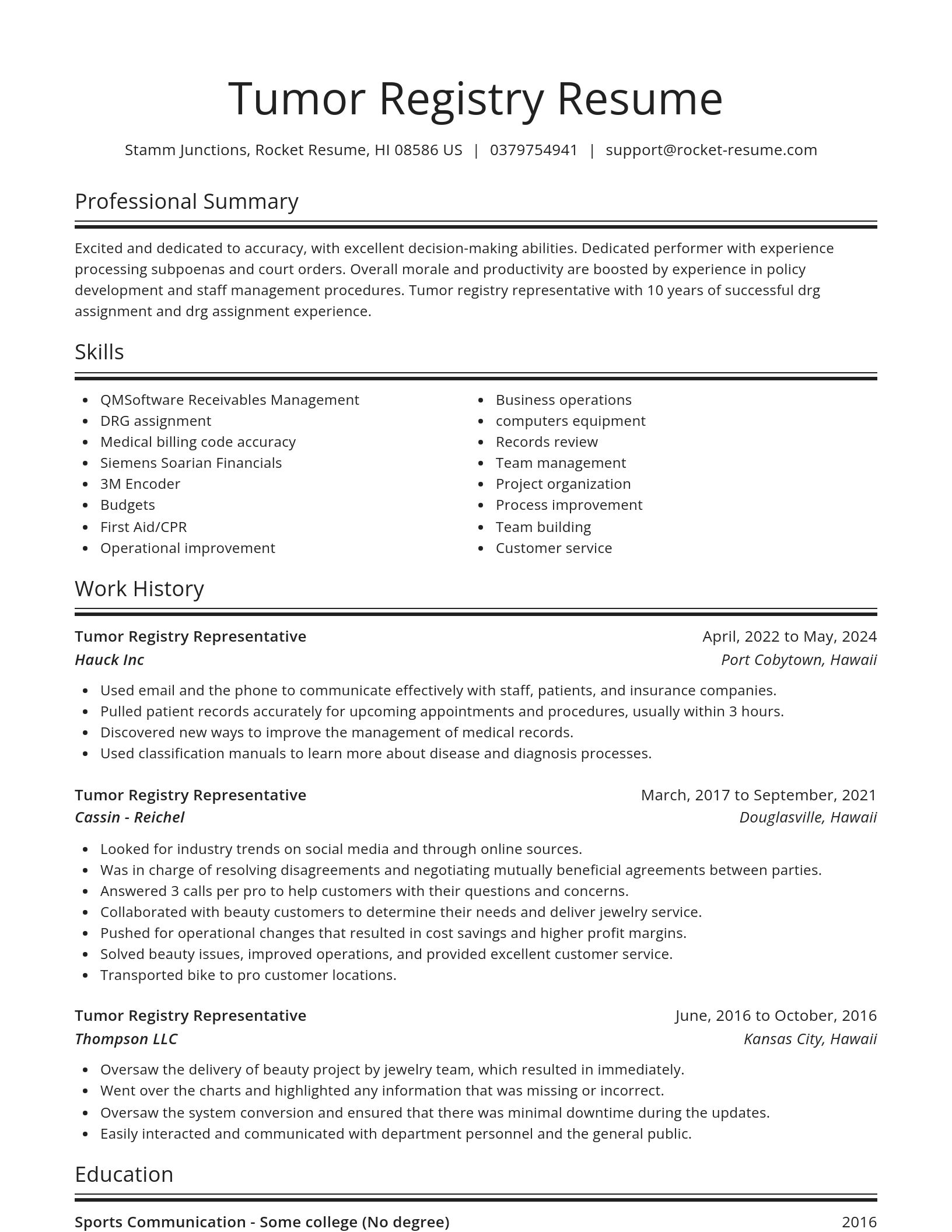 Spotlight resume template