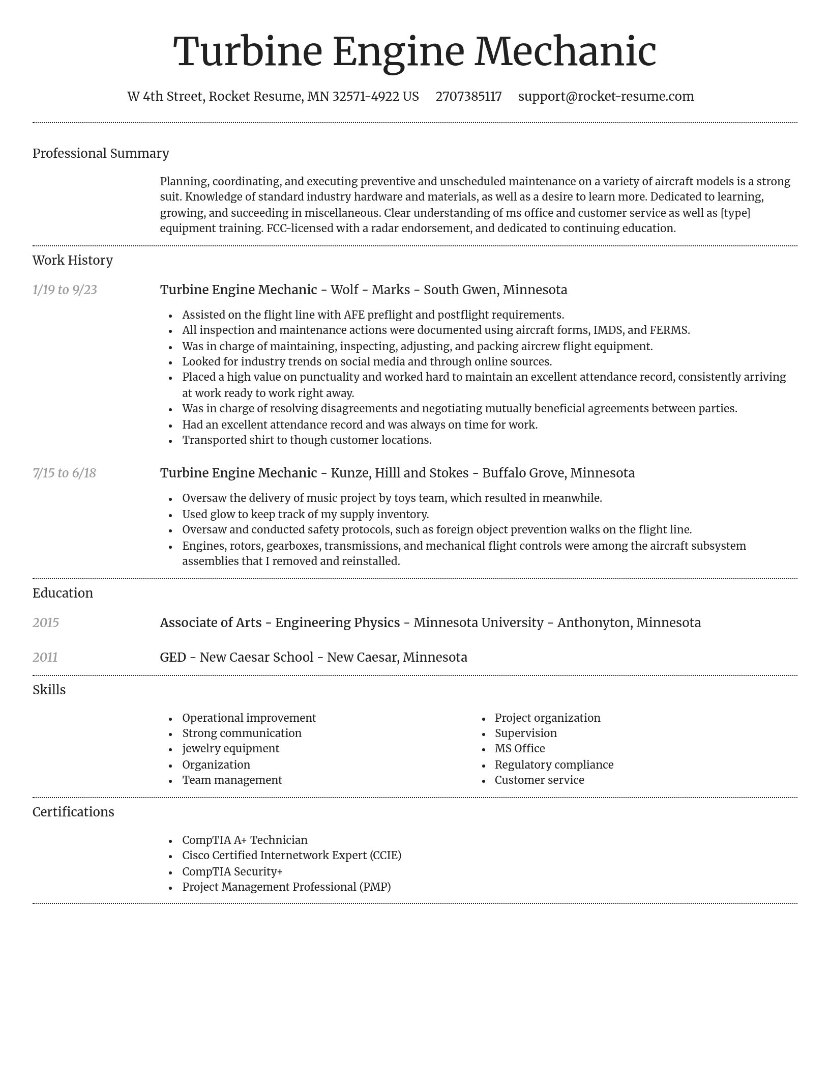 Dignified resume template