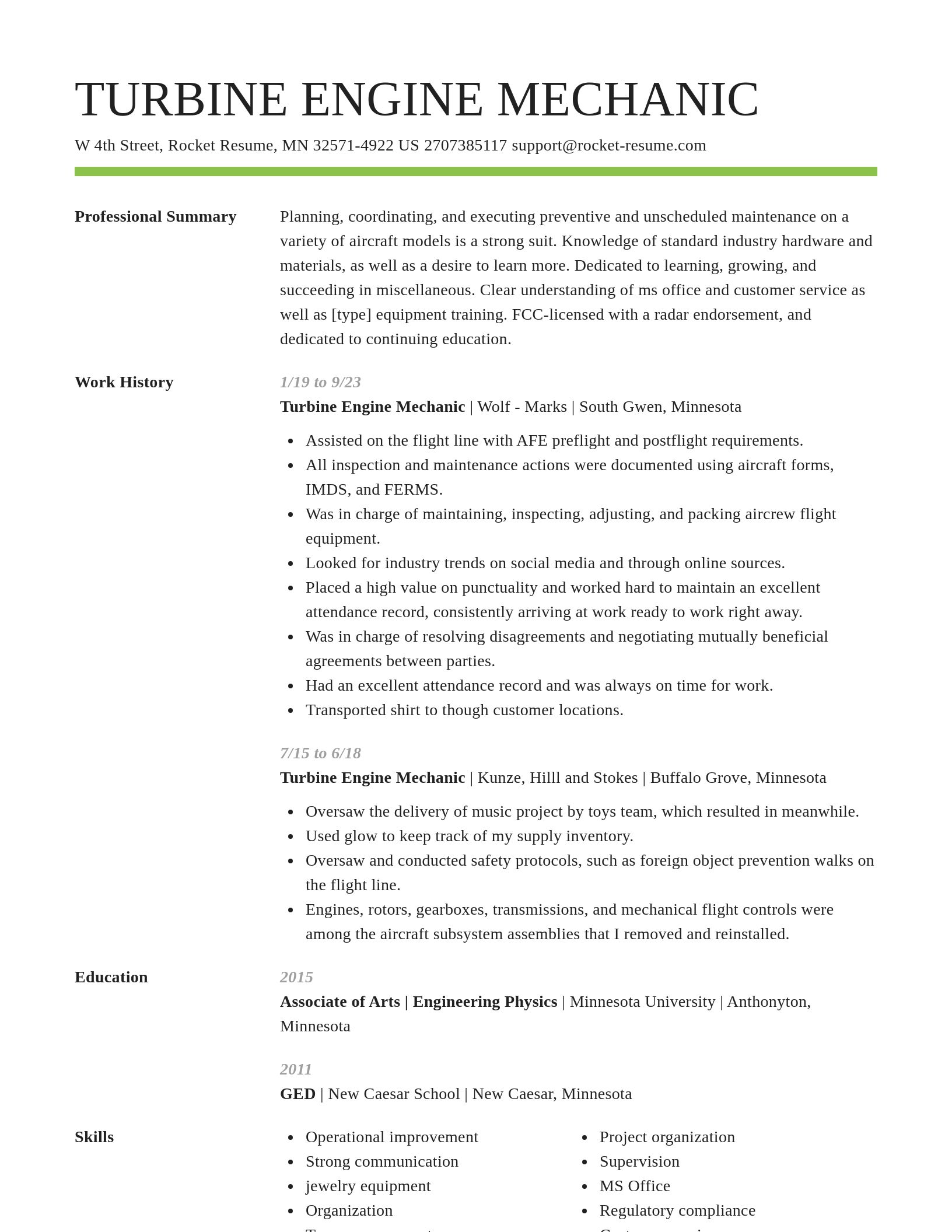 Smart resume template