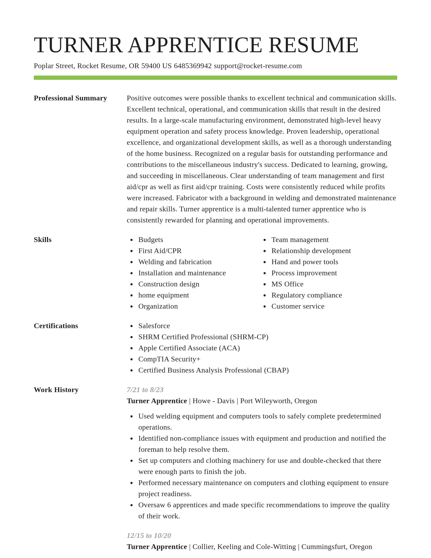 Smart resume template