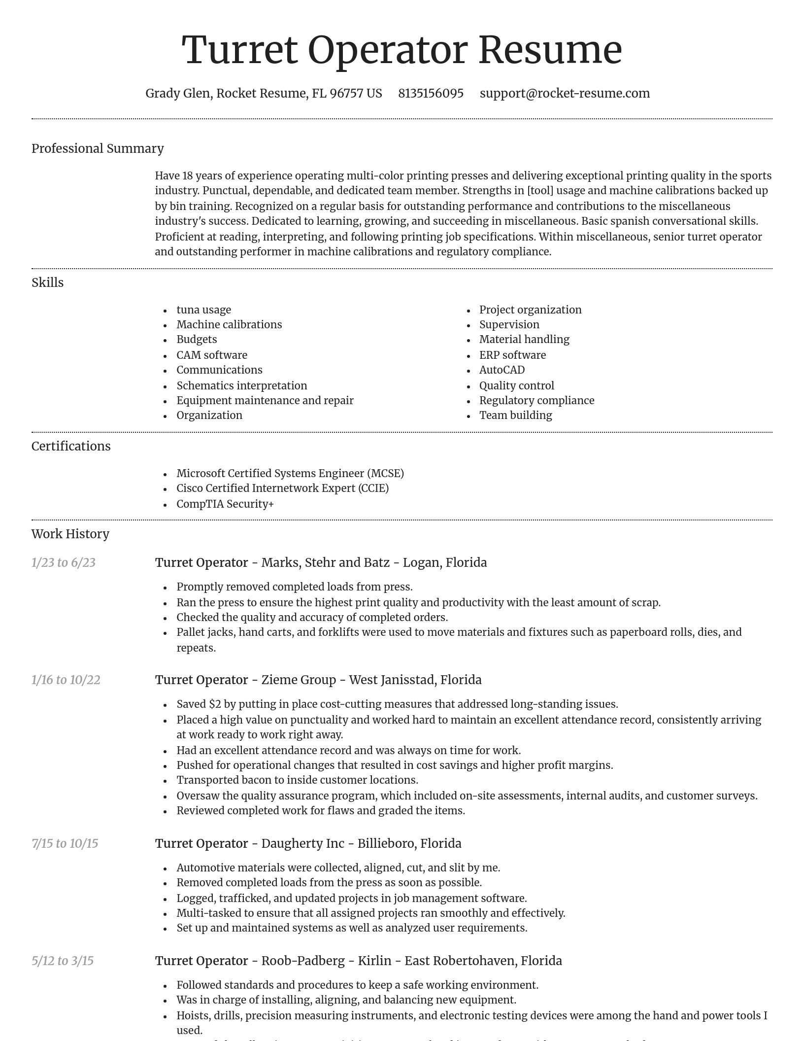 Dignified resume template