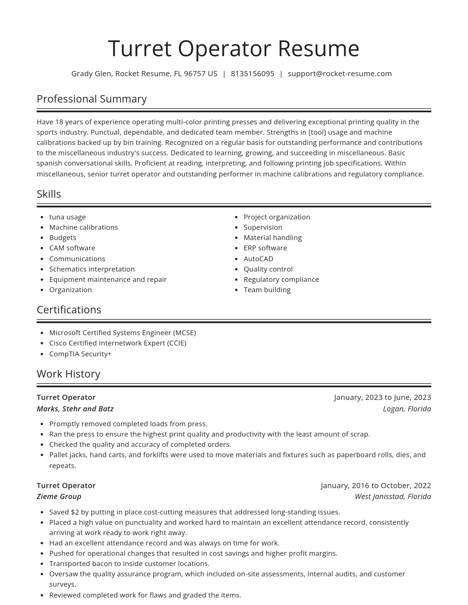 Spotlight resume template