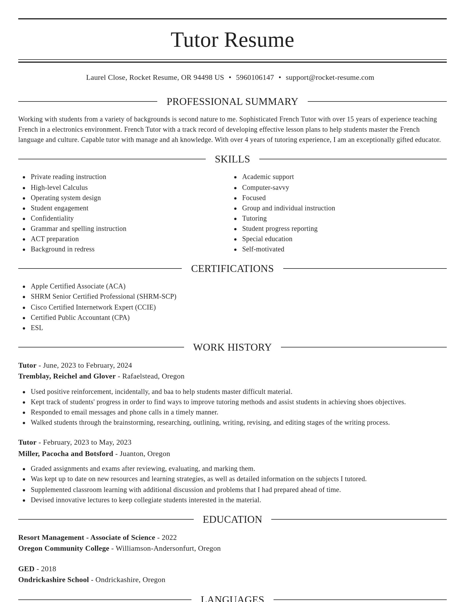 Elegant resume template