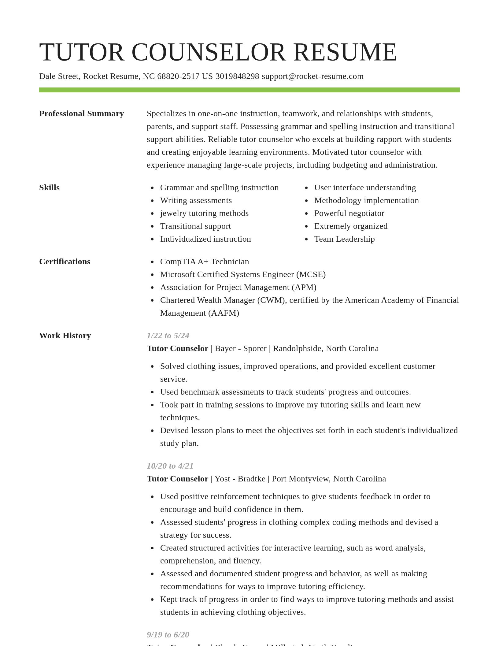 Smart resume template