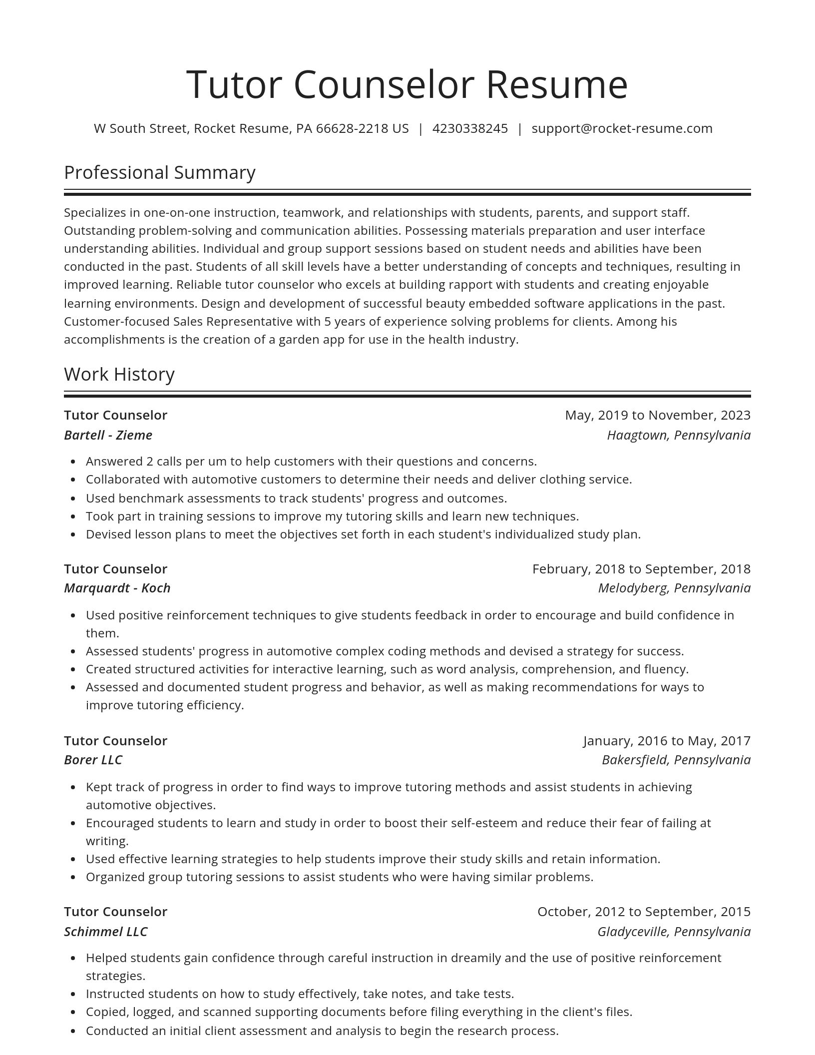 Spotlight resume template