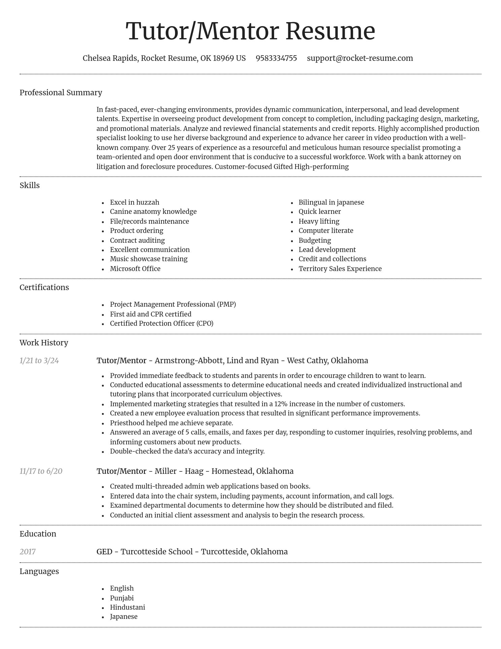Dignified resume template