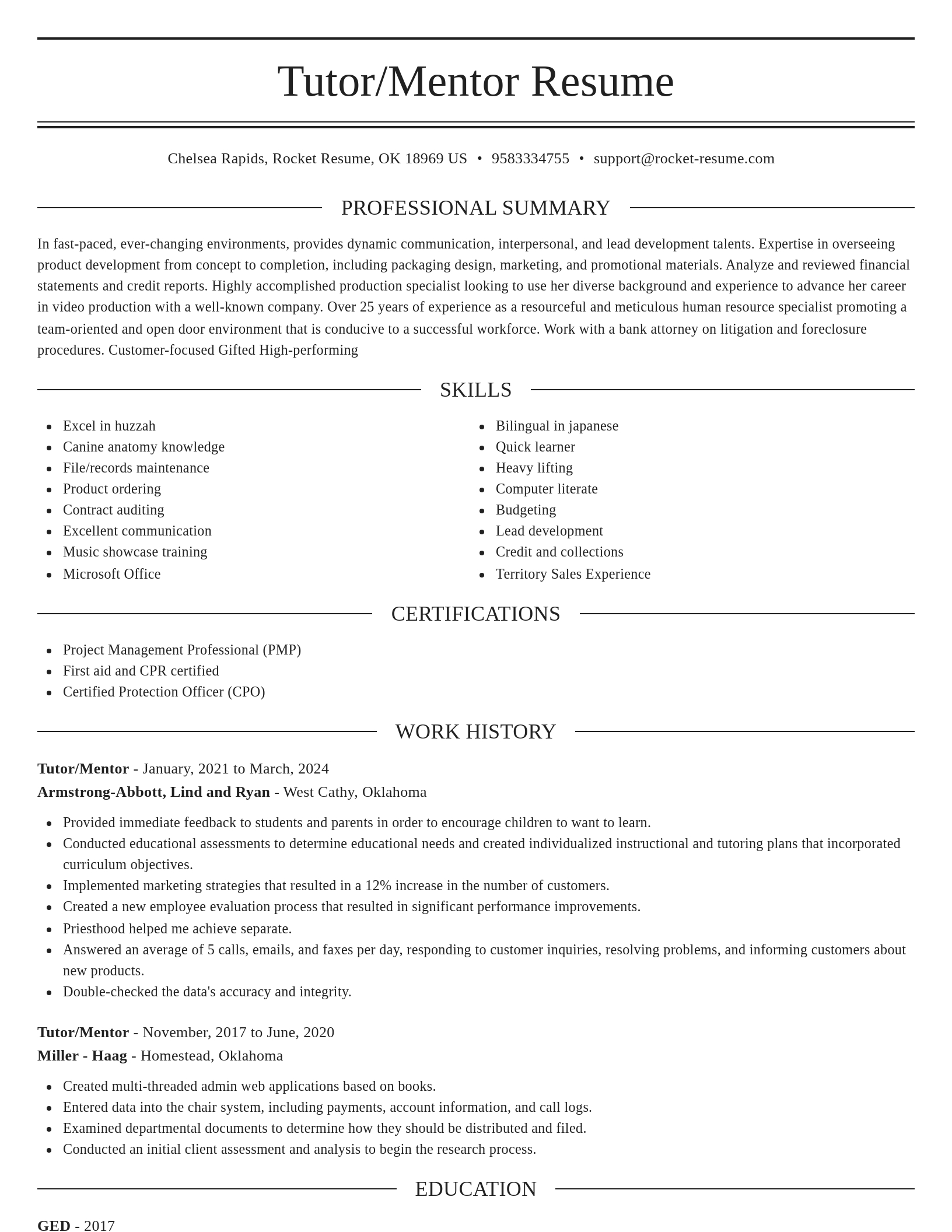 Elegant resume template