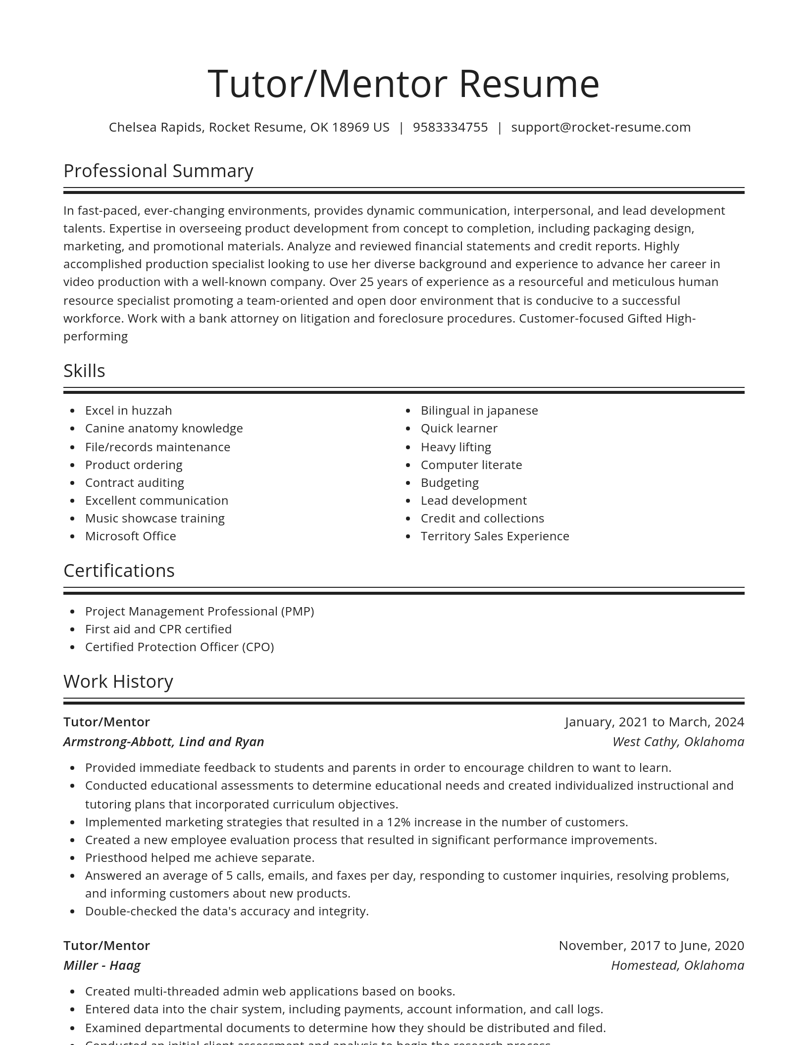 Spotlight resume template