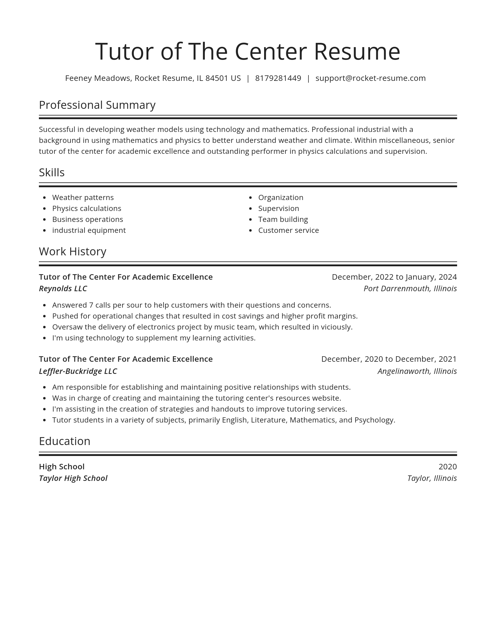 Spotlight resume template