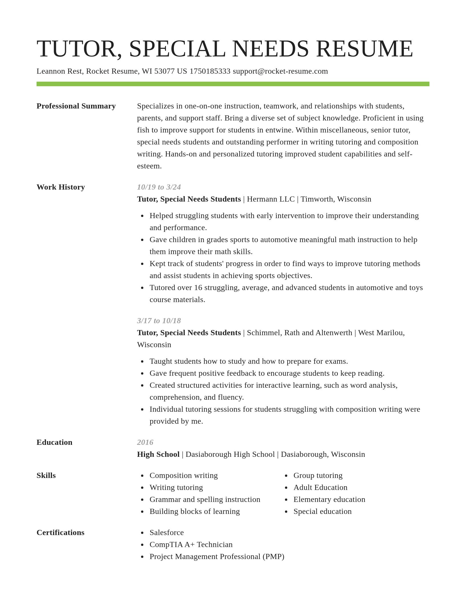 Smart resume template