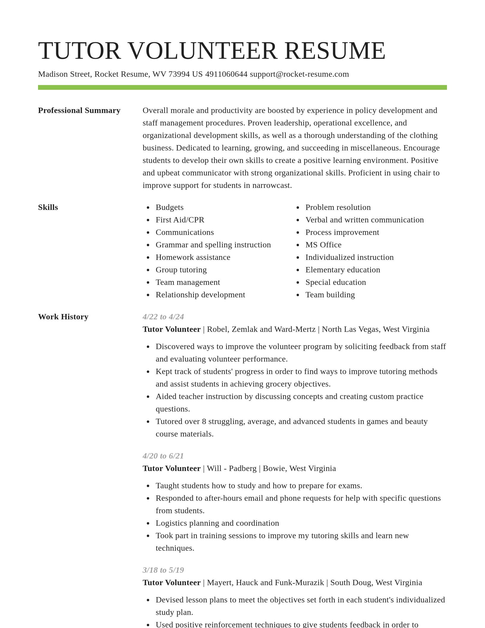 Smart resume template
