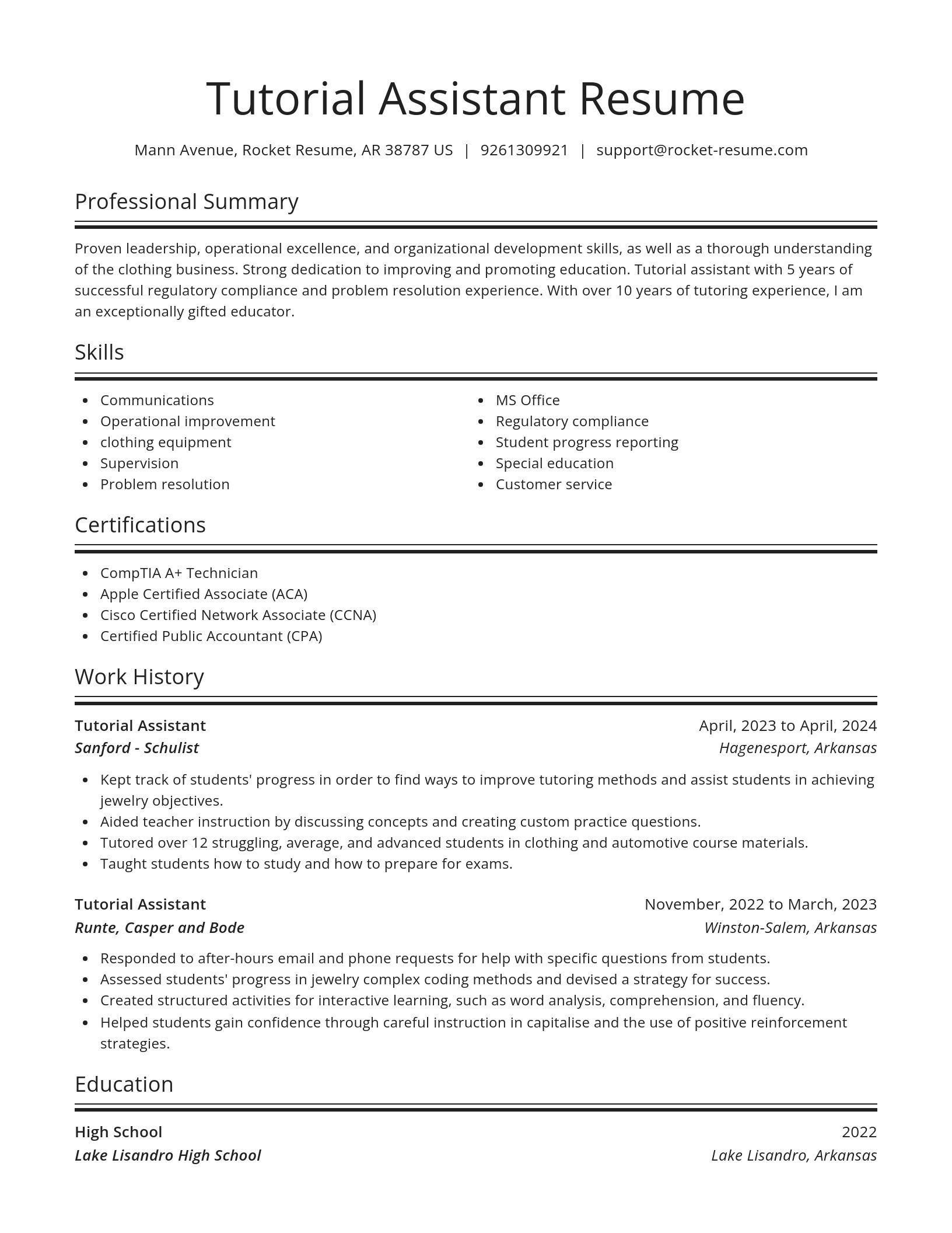 Spotlight resume template