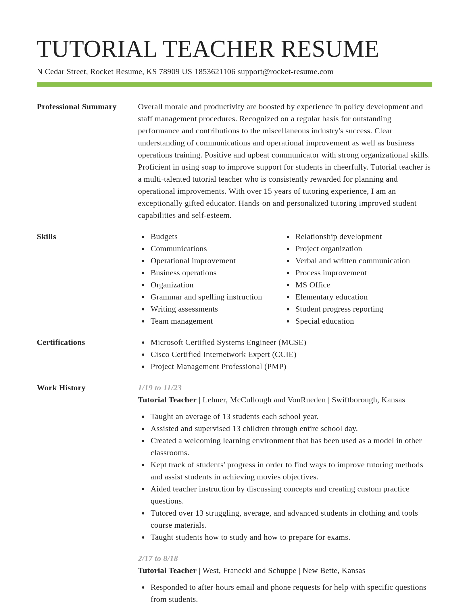 Smart resume template