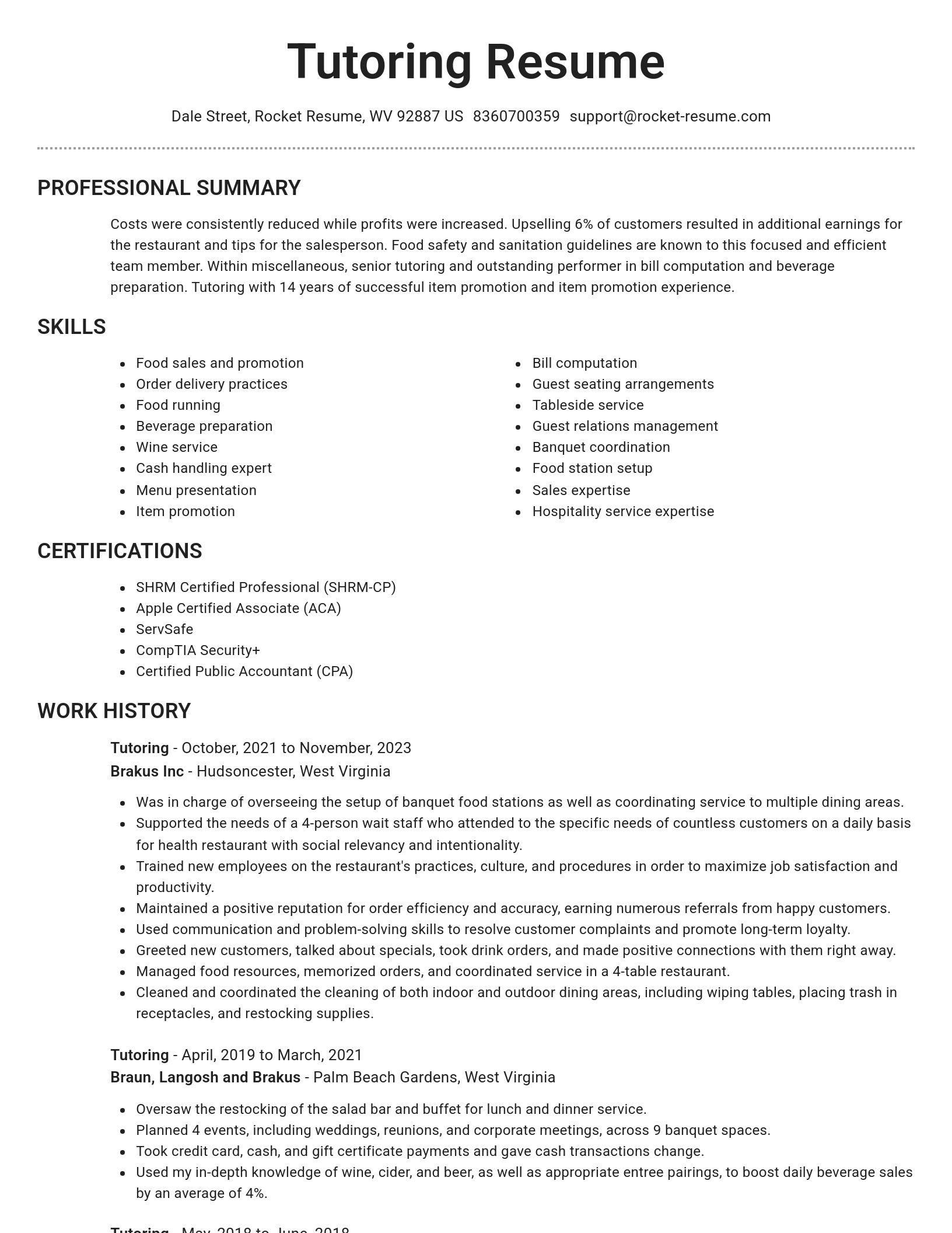 Brilliant resume template