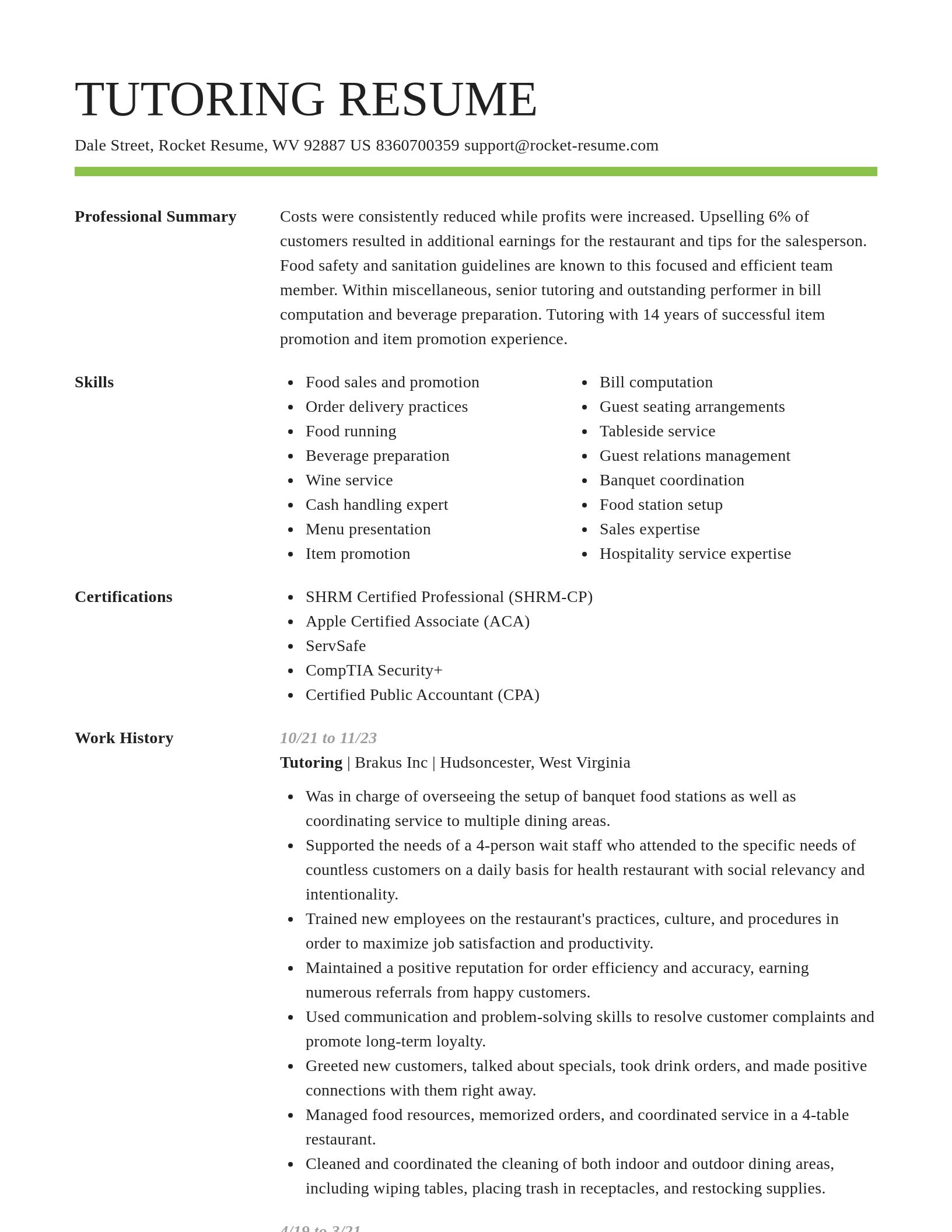 Smart resume template