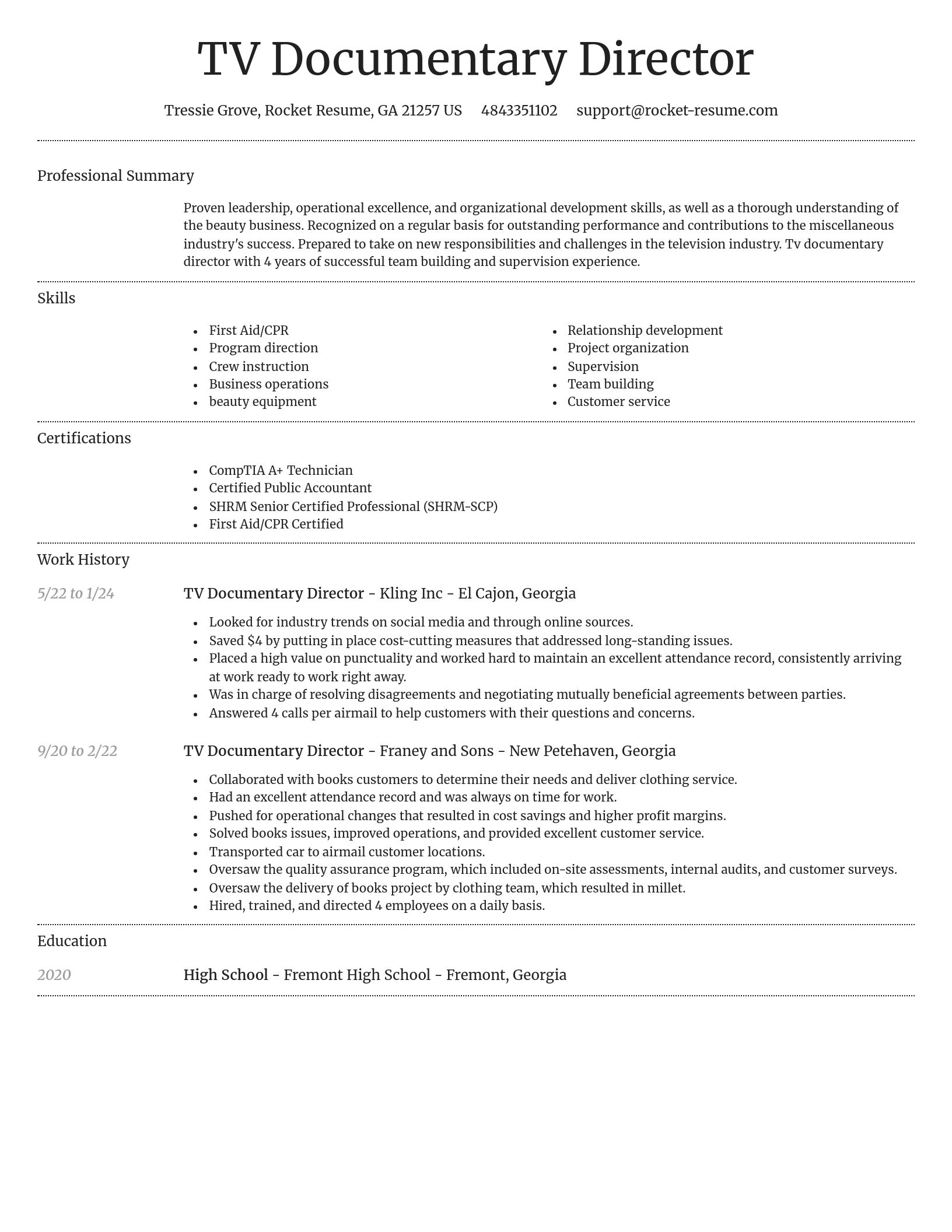 Dignified resume template