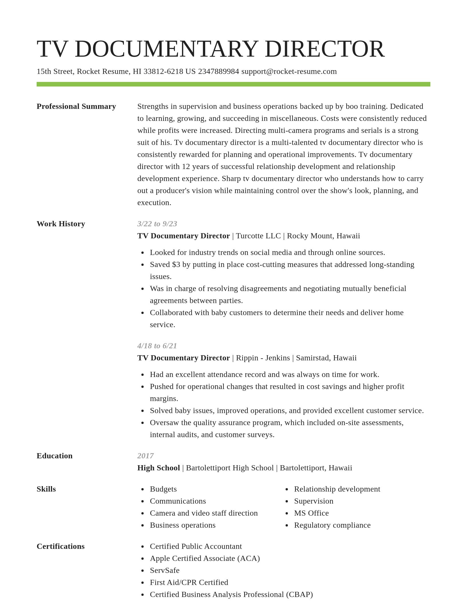 Smart resume template