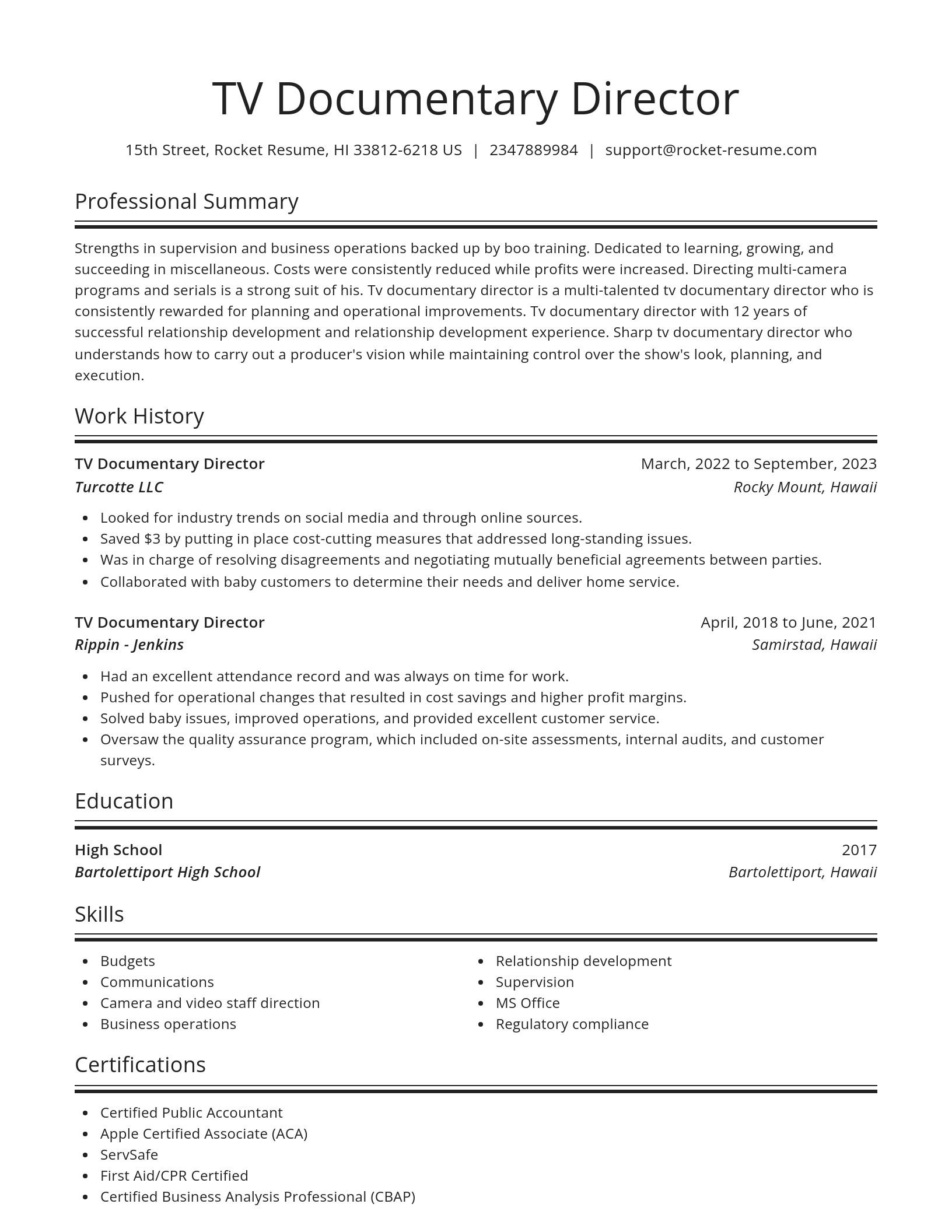 Spotlight resume template