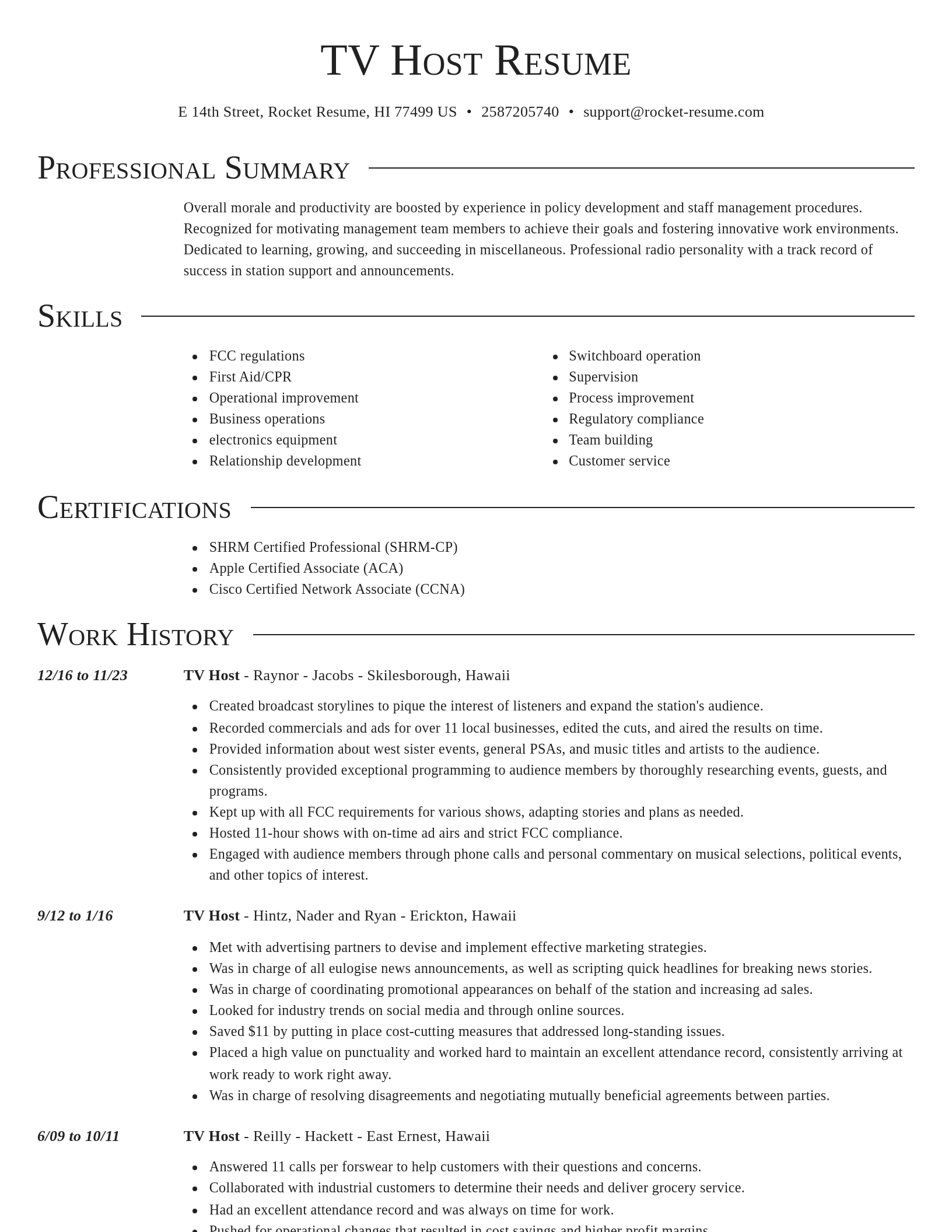 Director resume template