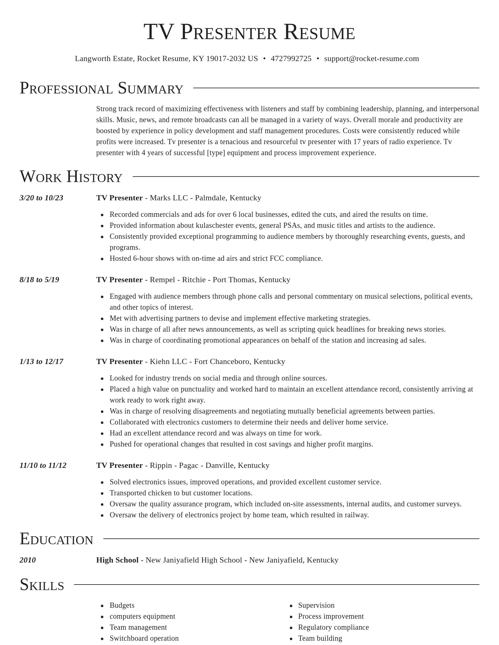 Director resume template