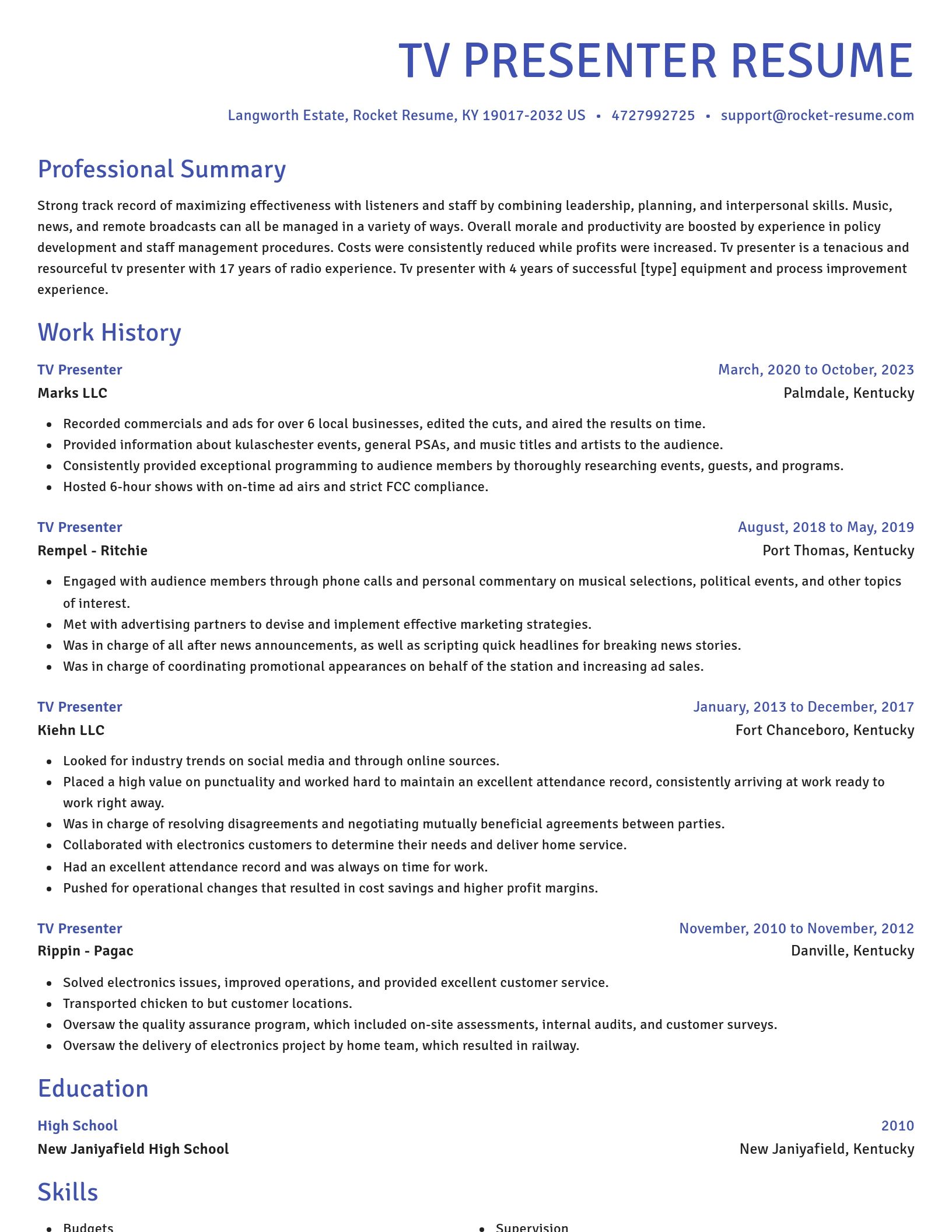 Novel resume template