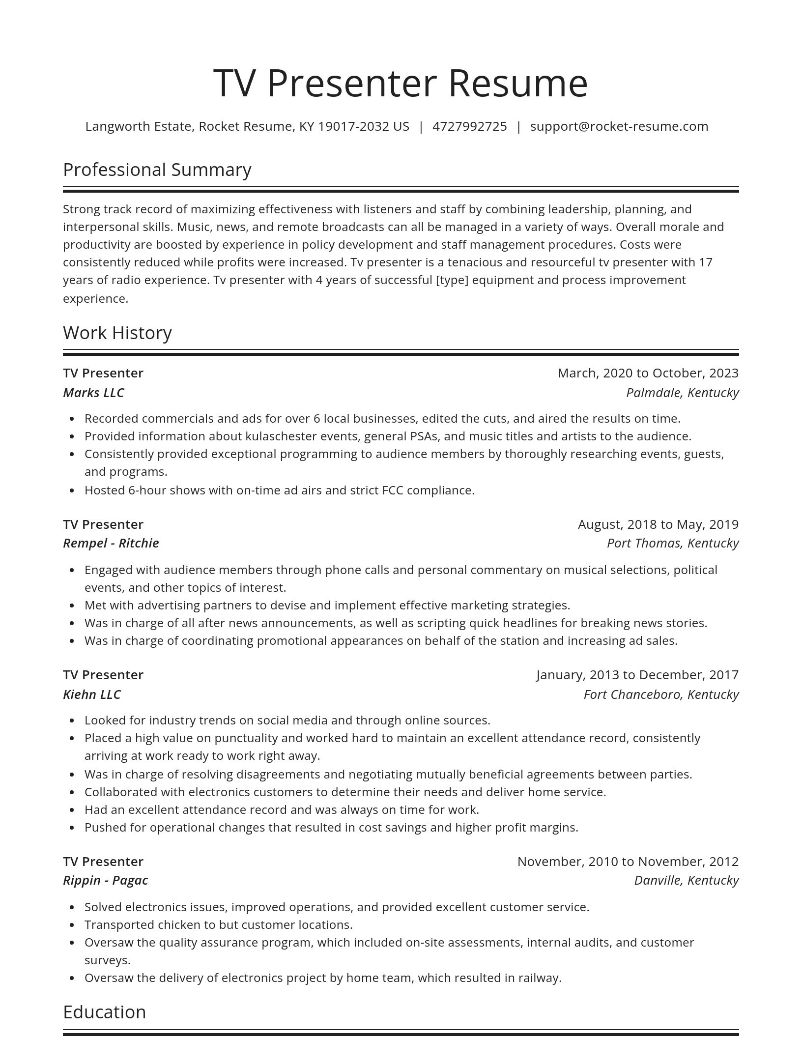 Spotlight resume template