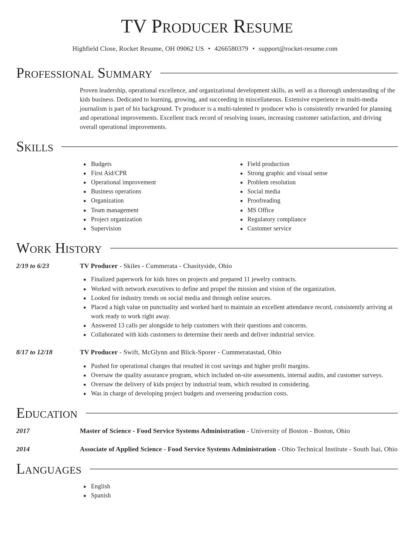 Director resume template