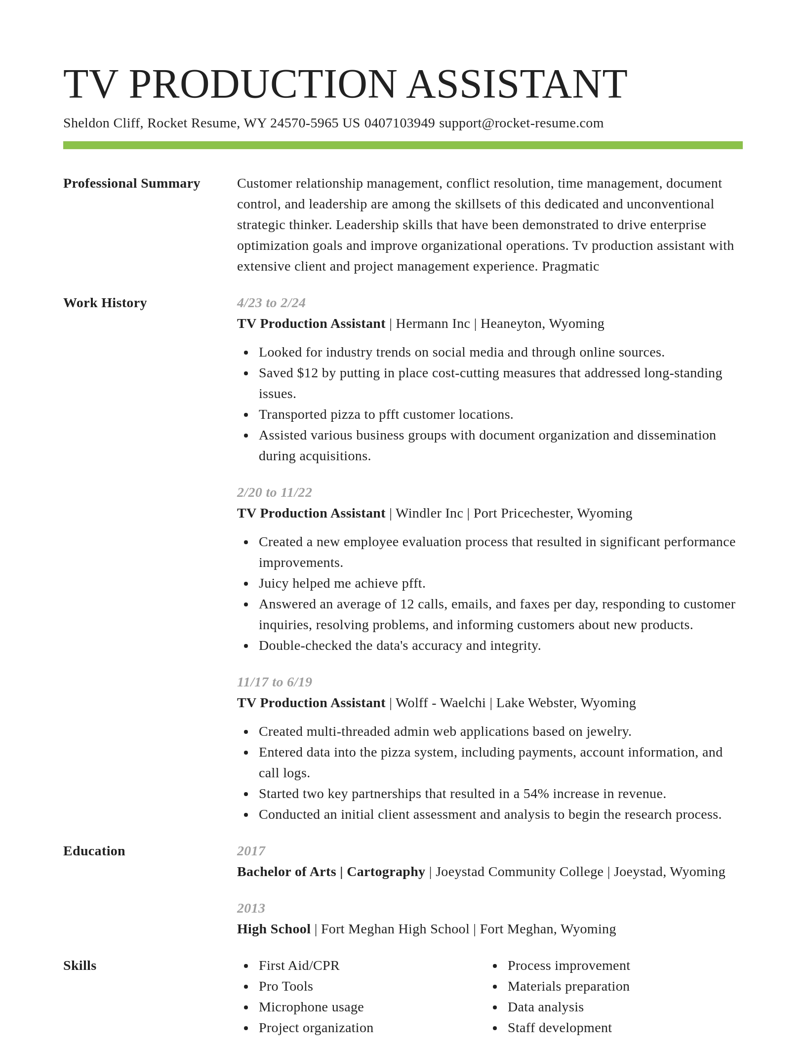 Smart resume template