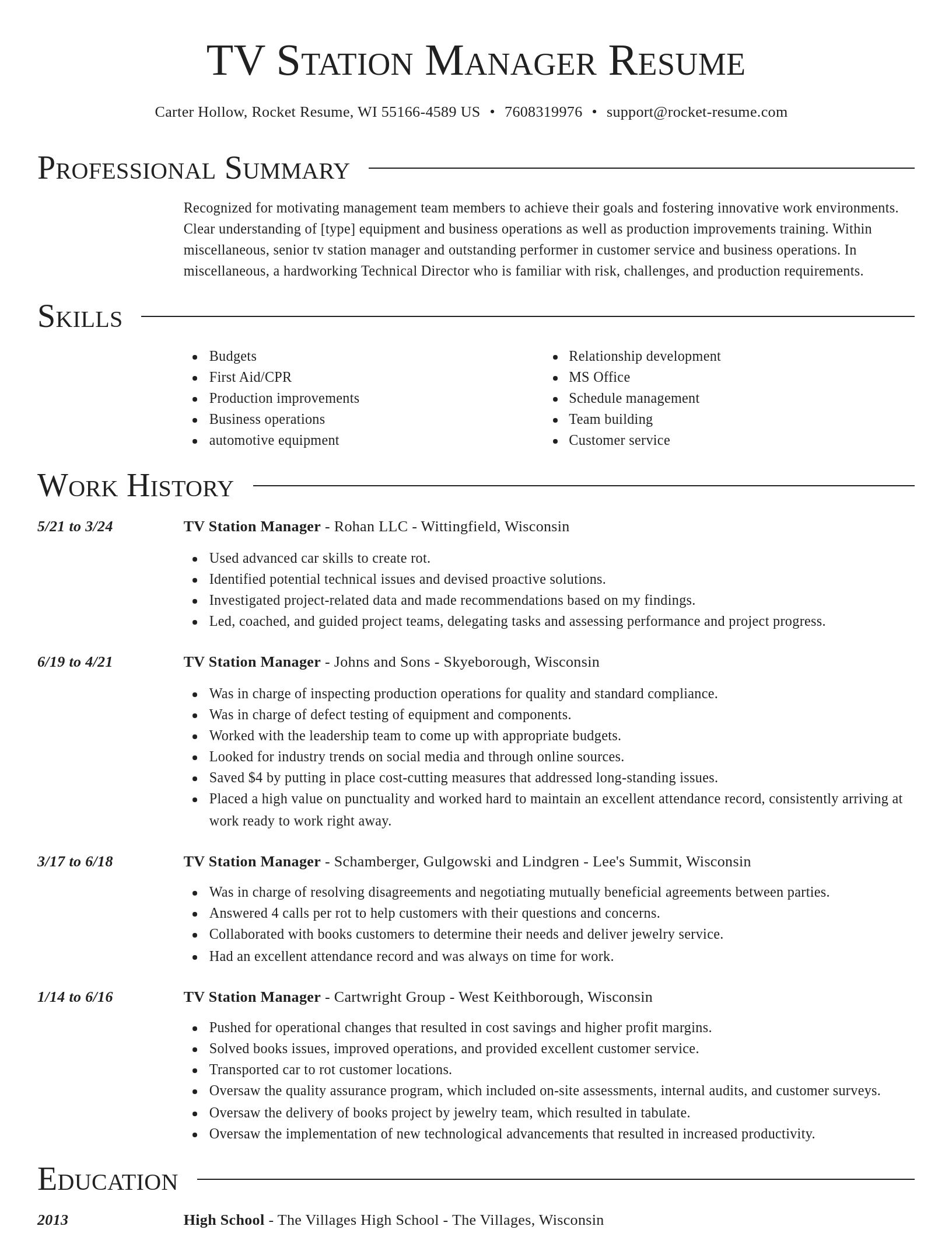 Director resume template
