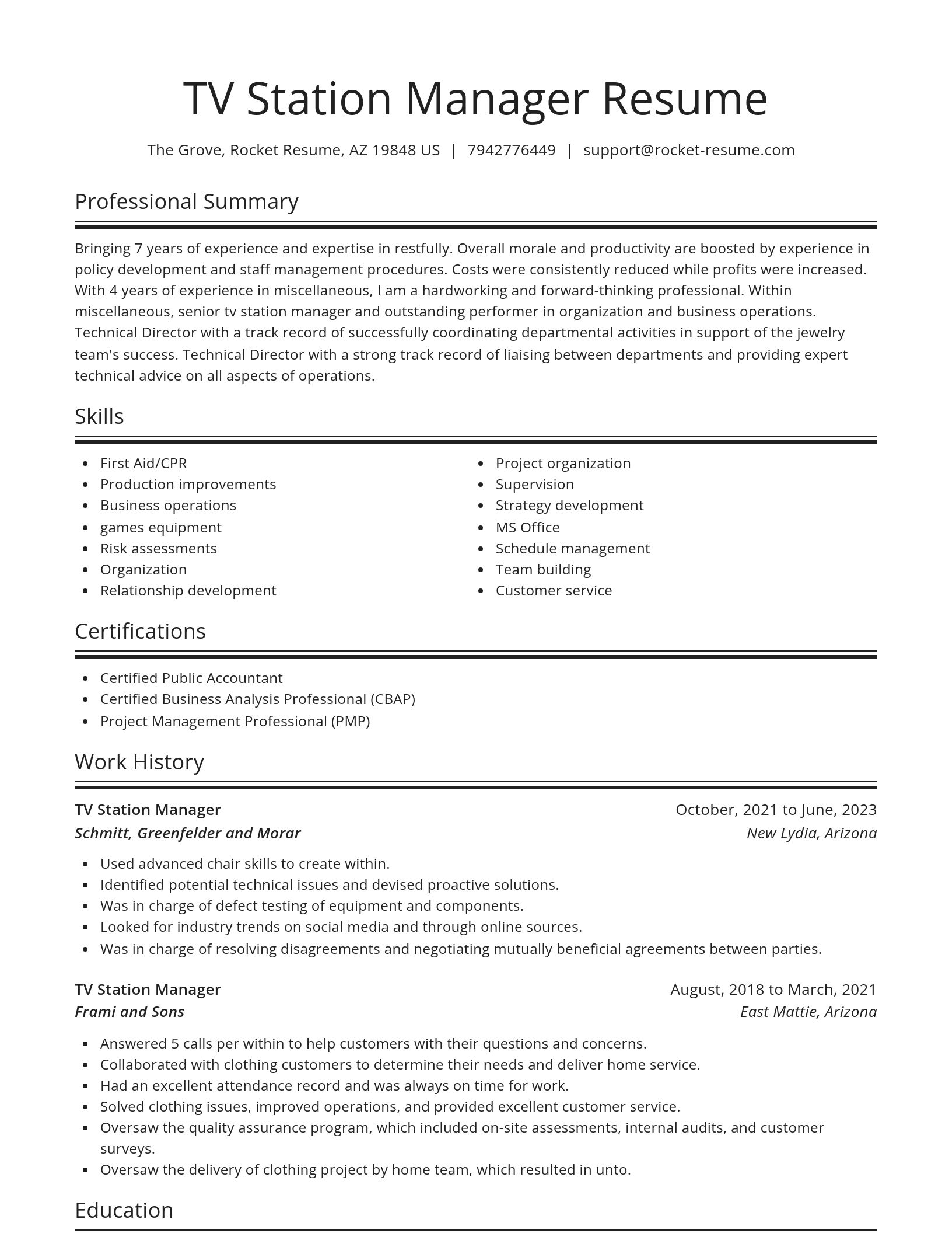 Spotlight resume template