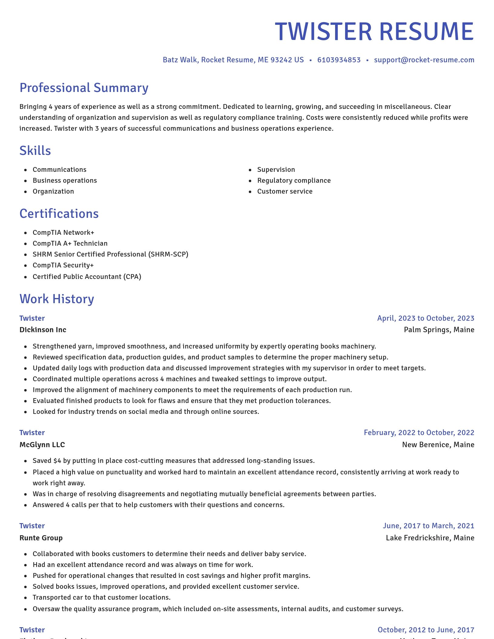 Novel resume template