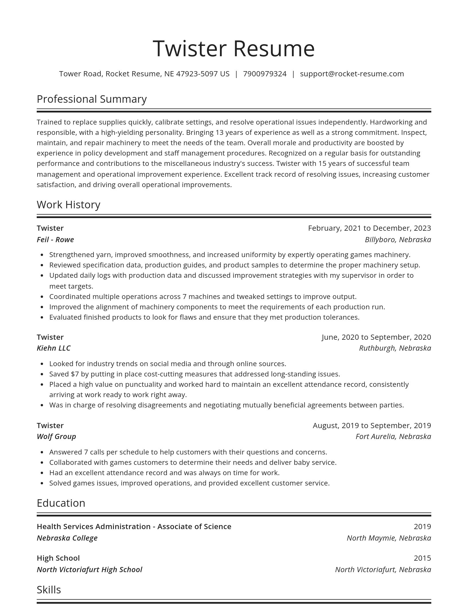 Spotlight resume template