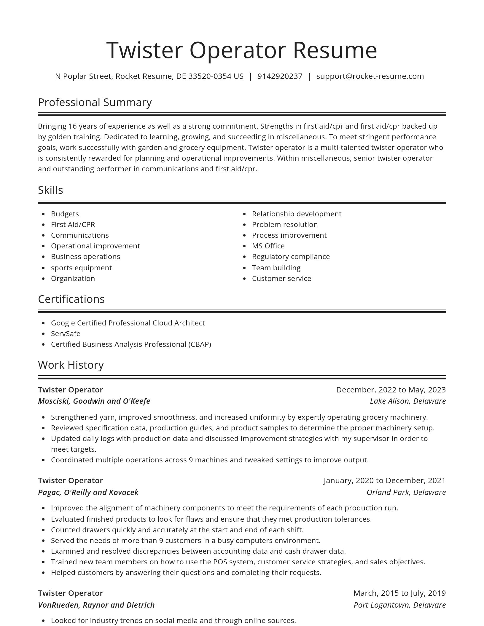 Spotlight resume template
