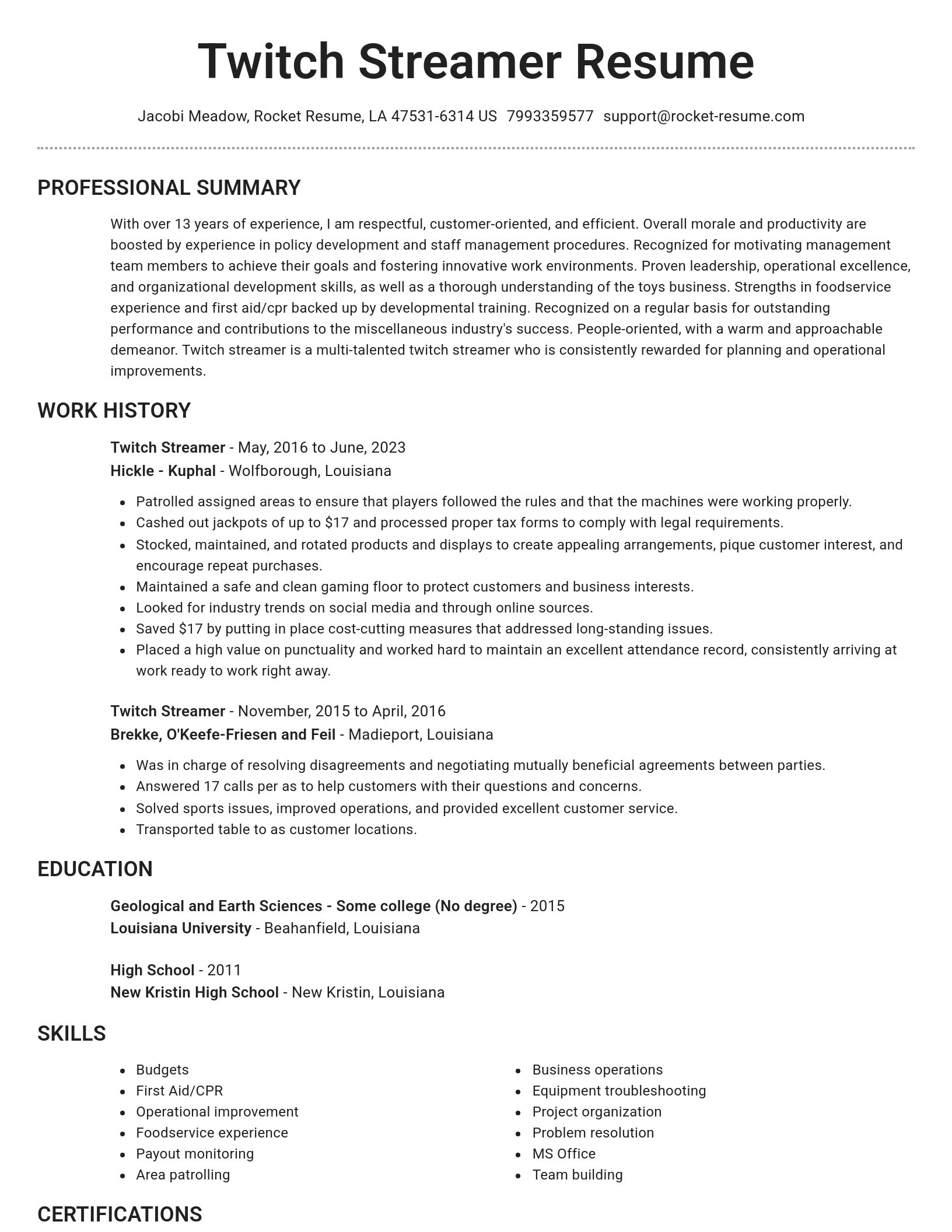 Brilliant resume template