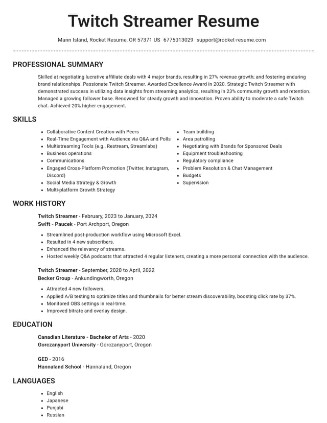 Brilliant resume template