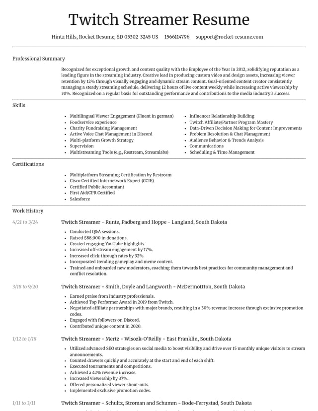 Dignified resume template