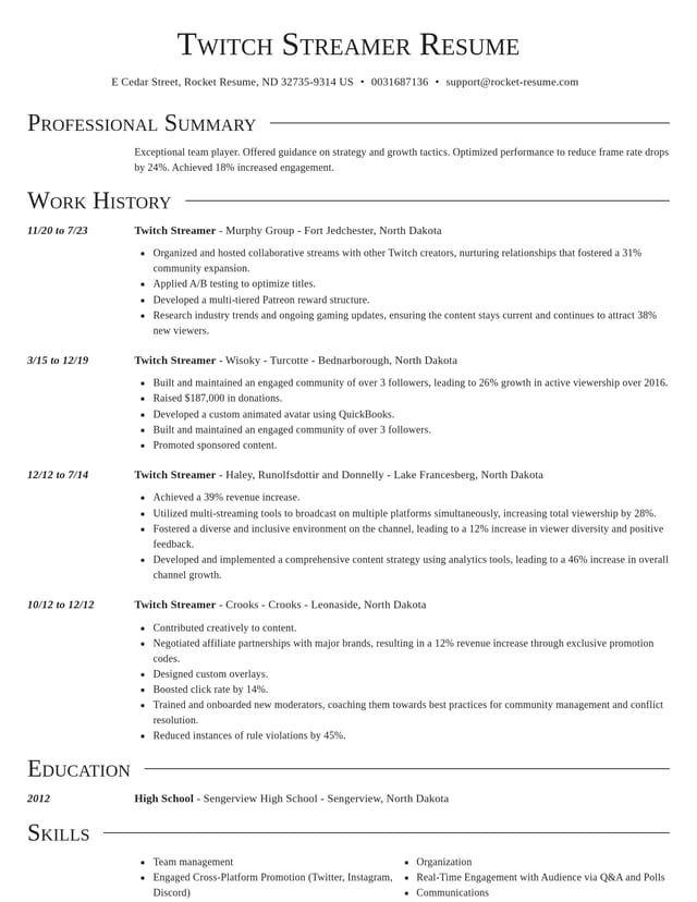Director resume template