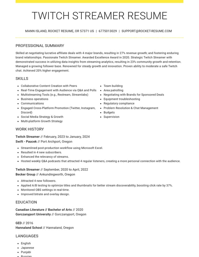 Grand resume template