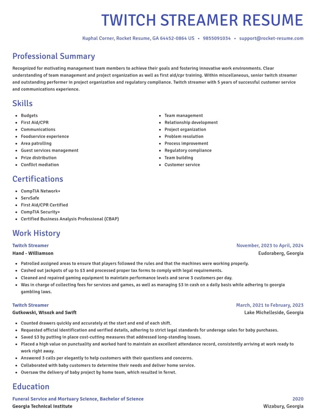 Novel resume template