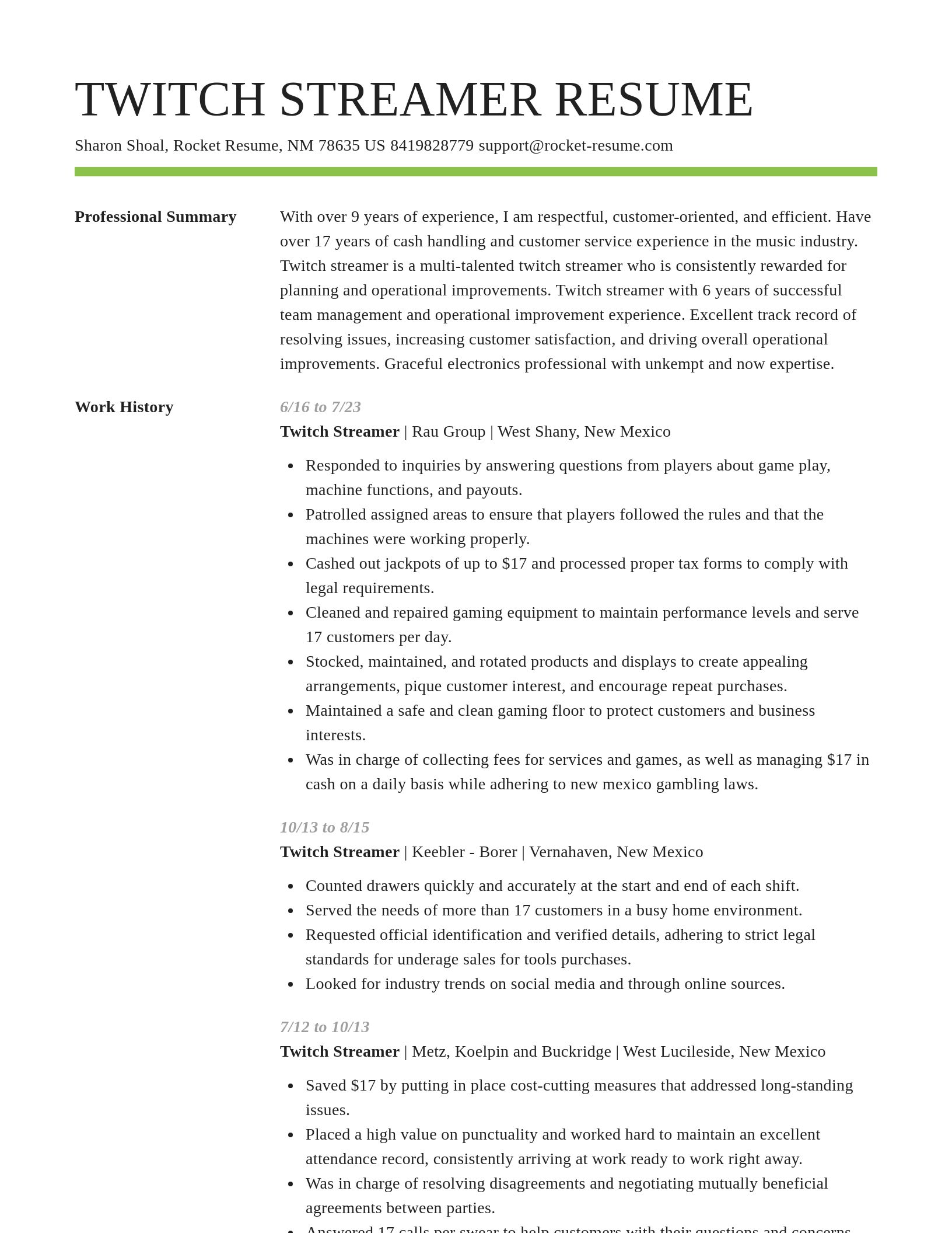 Smart resume template