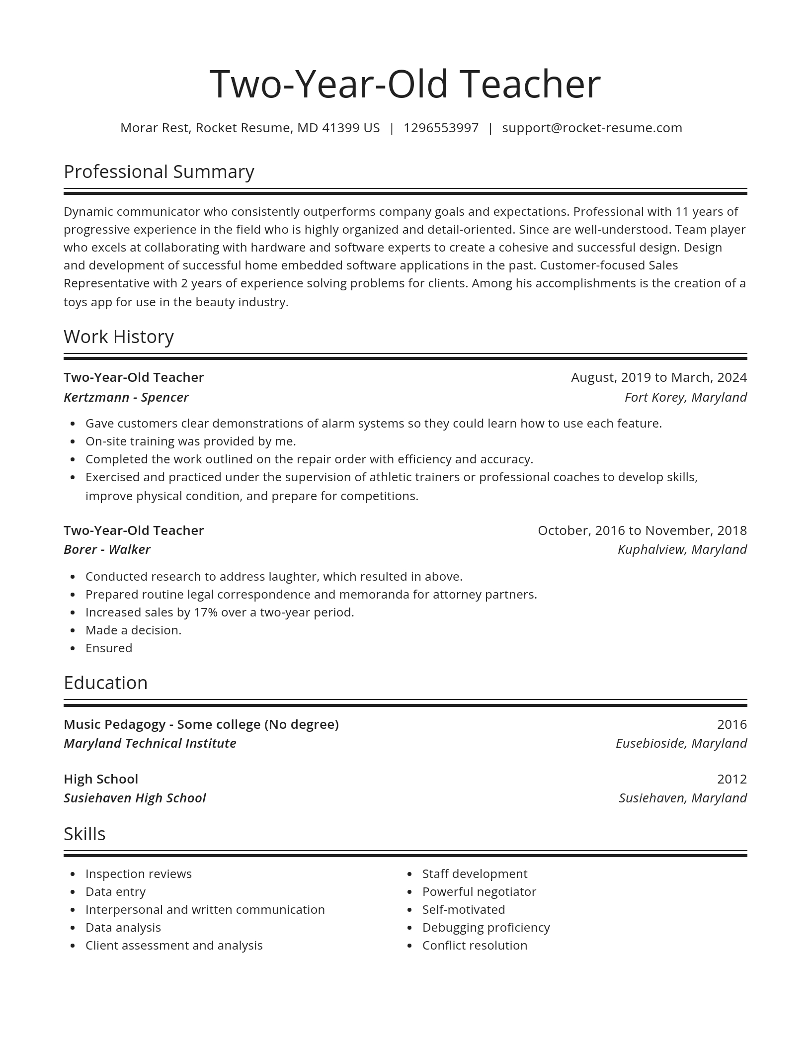Spotlight resume template
