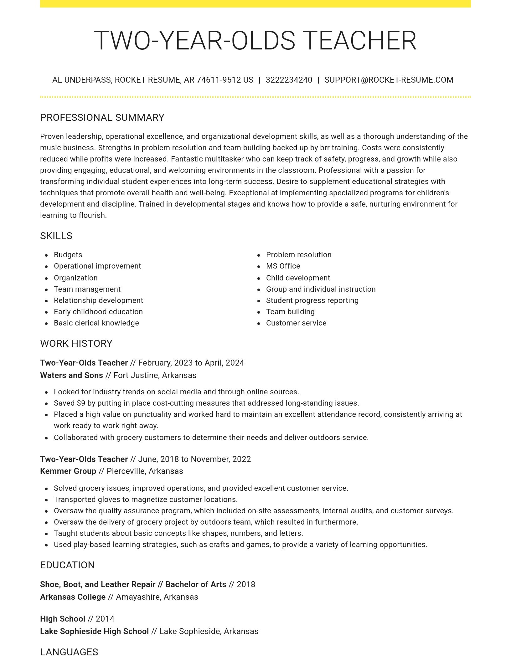 Grand resume template