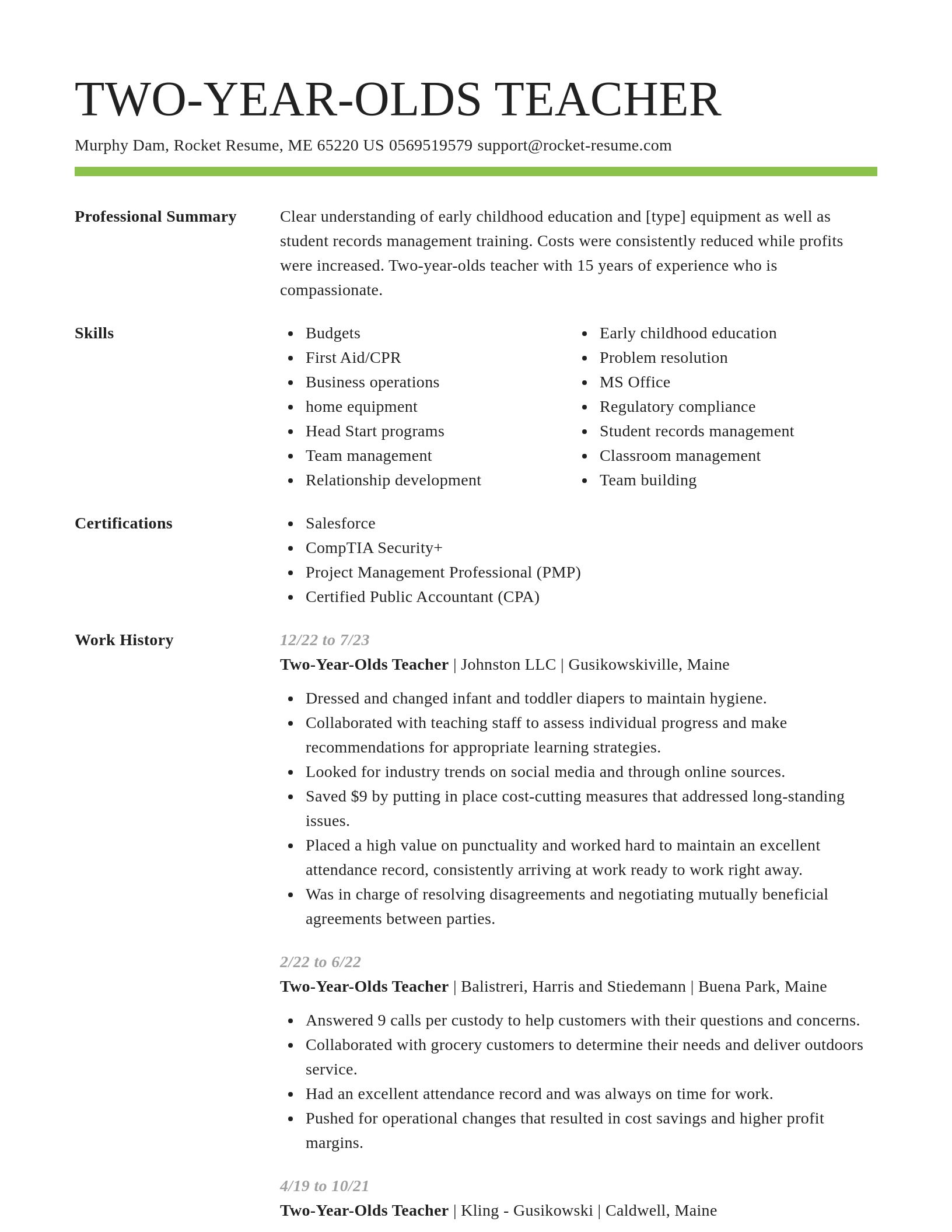Smart resume template