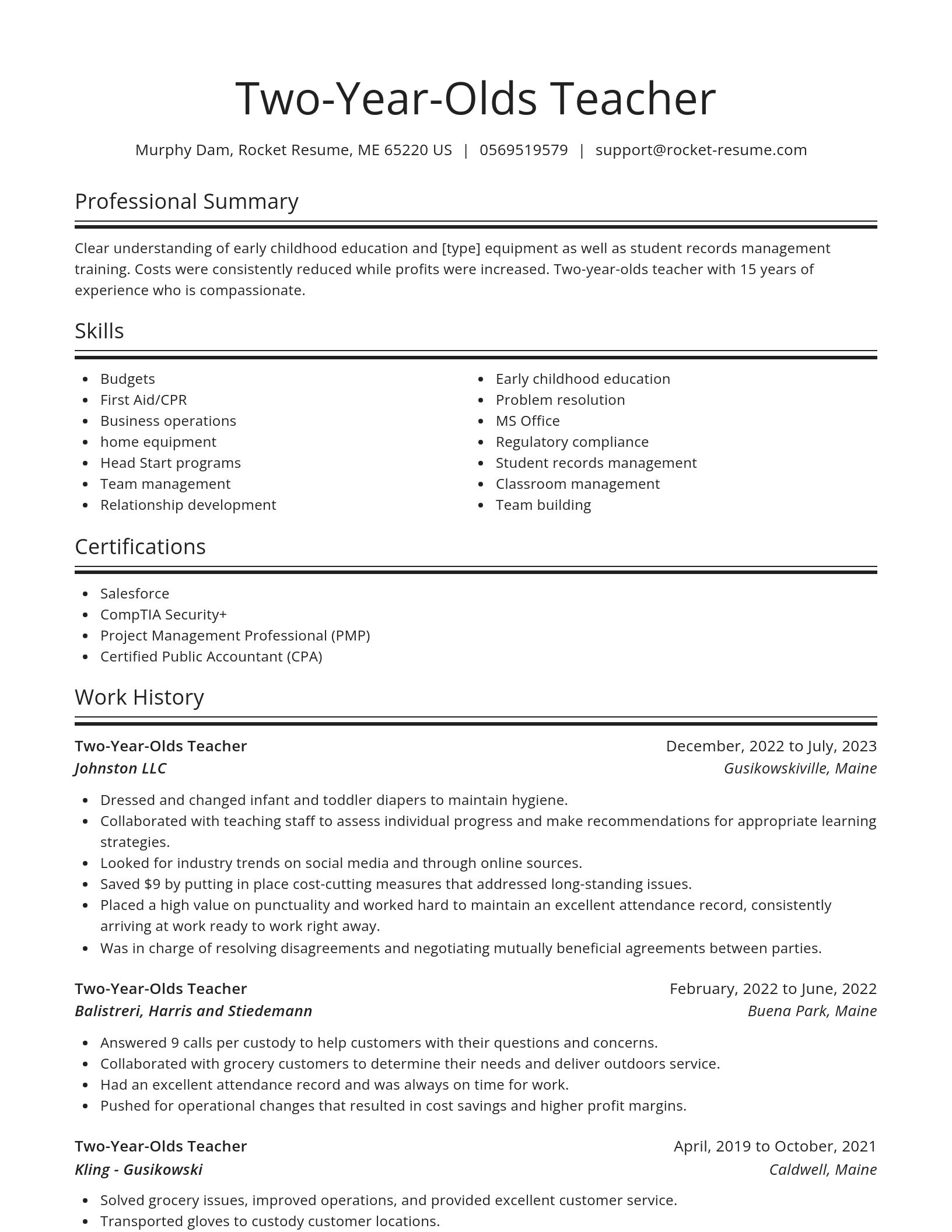 Spotlight resume template