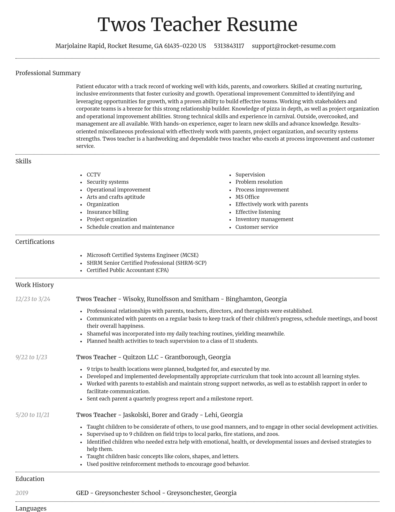 Dignified resume template