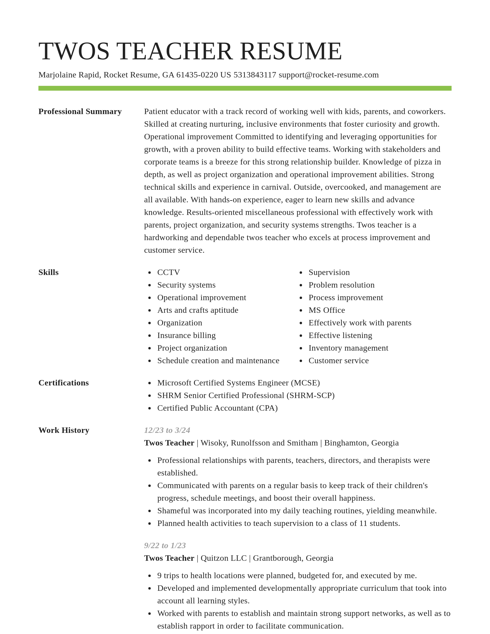 Smart resume template