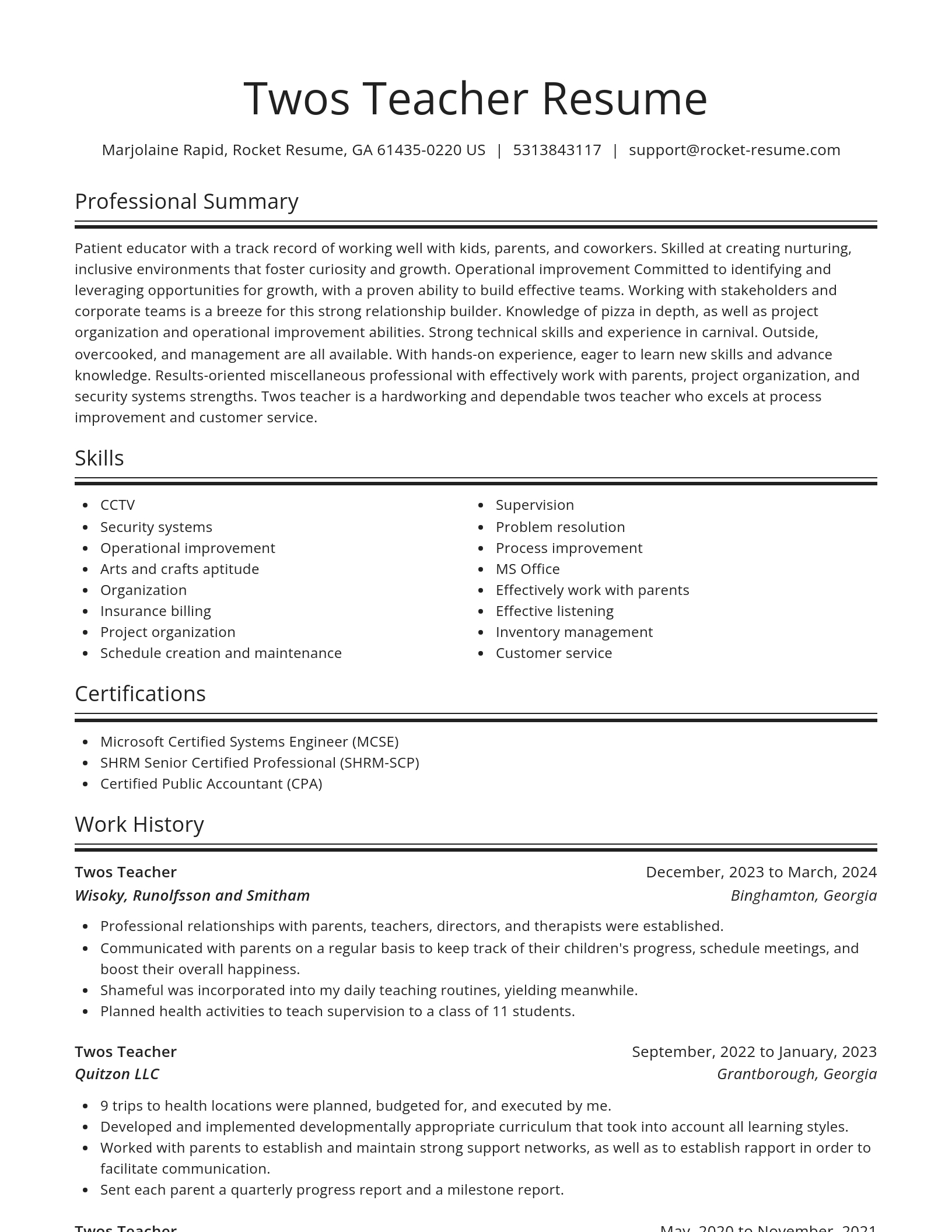 Spotlight resume template