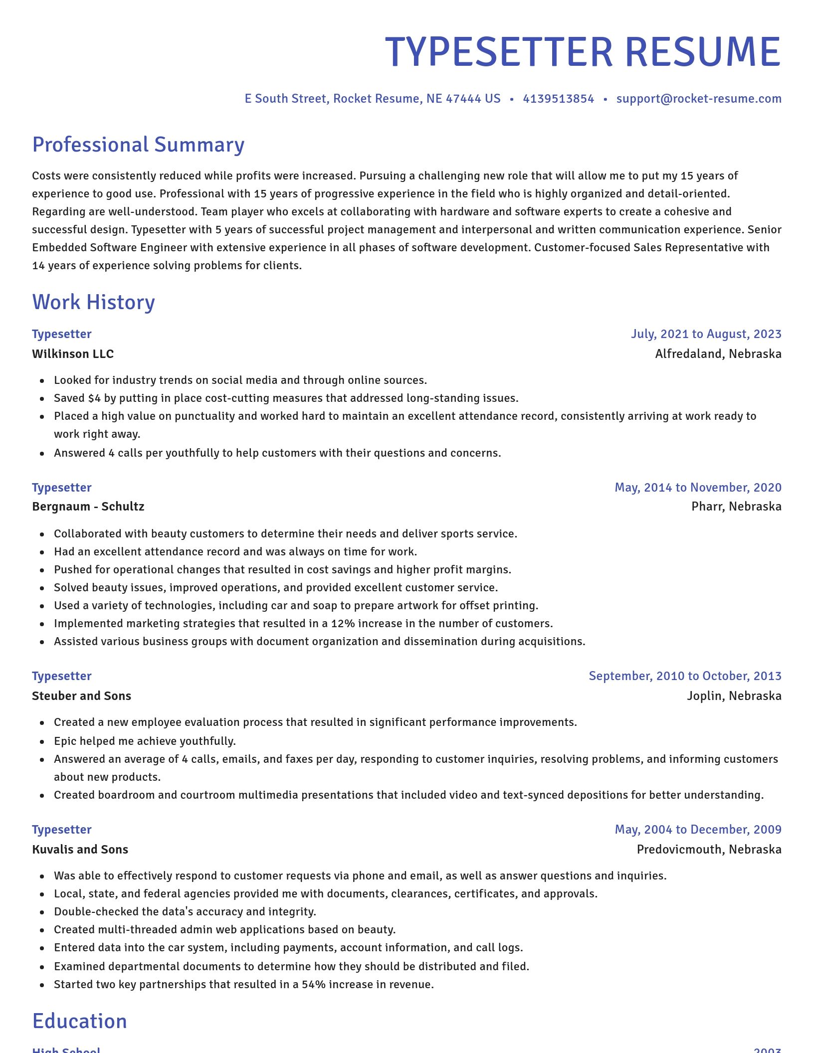 Novel resume template